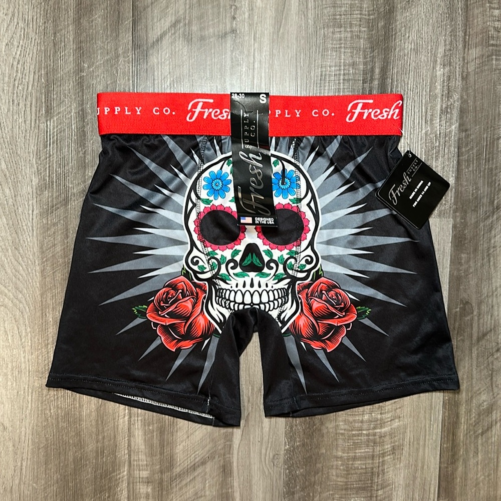 Fresh Supply Co. Skull & Roses Boxer Brief - Small